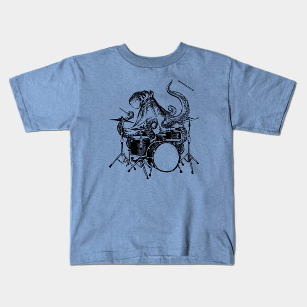 SEEMBO Octopus Playing Drums Drummer Drumming Band Kids T-Shirt by SEEMBO